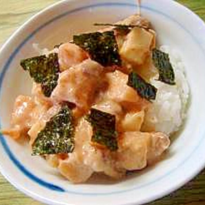 大和芋とカクテキ納豆かけご飯